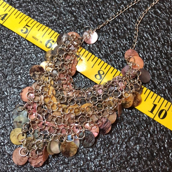 Hand Crafted Mother Of Pearl Bib Necklace With Vintage MOP Tulip Earrings - Picture 11 of 13